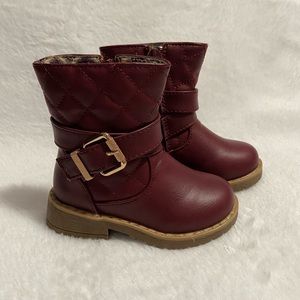 Burgundy toddler girl boots